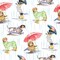 Fabric Michael Miller White Dogs in the Rain Paws in the Rain by the Quarter Yard DCX12400-WHIT-D